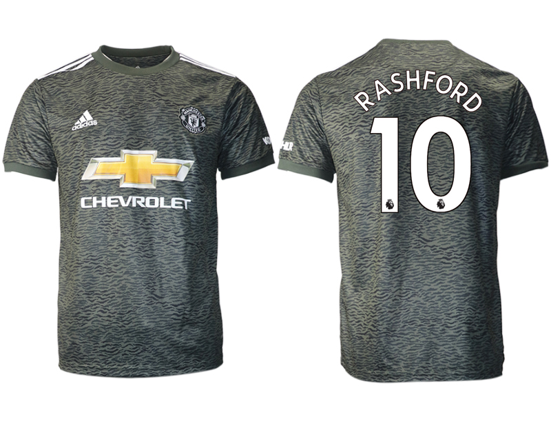 Men 2020-2021 club Manchester United away aaa version #10 black Soccer Jerseys